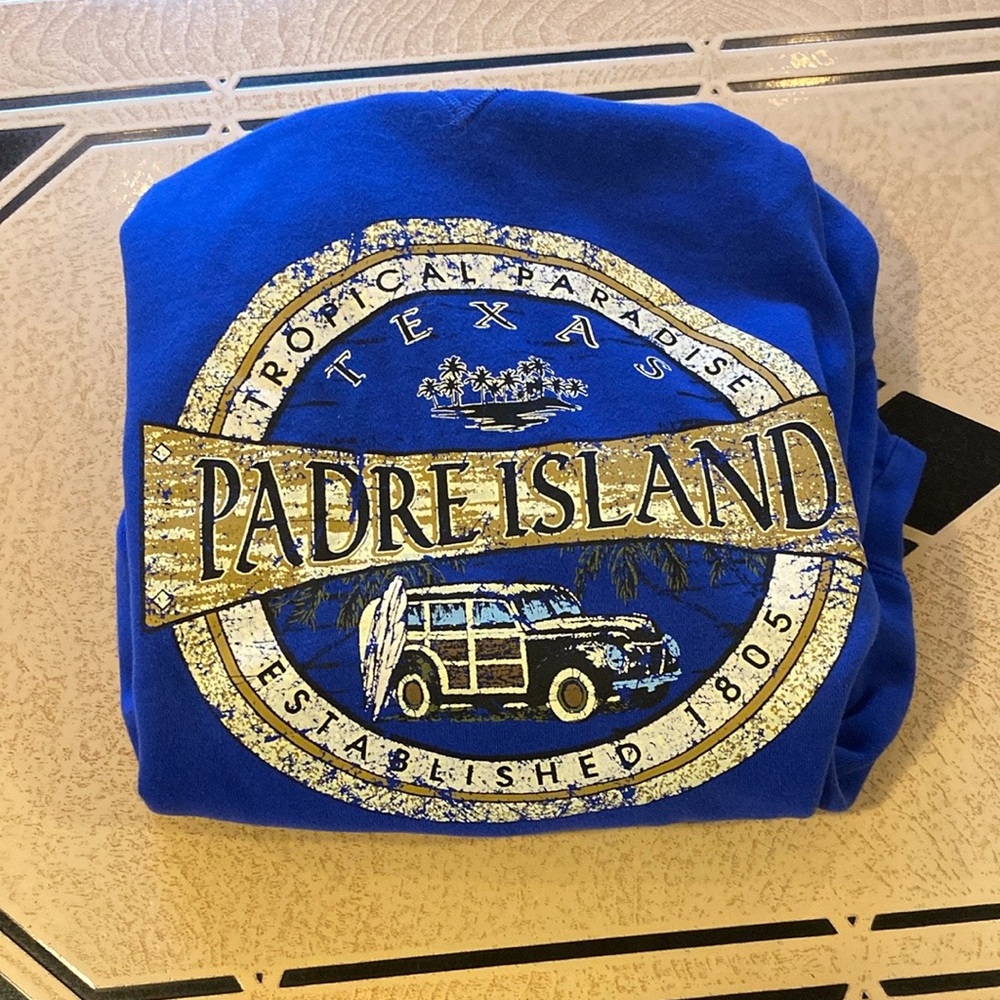 Texas Padre Island Blue crewneck Sweatshirt size medium unisex tropical paradise